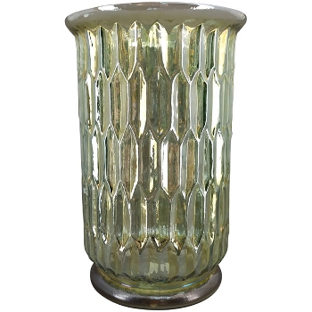 WindLicht PENO, grün, Glas, 16x16x25,5 cm