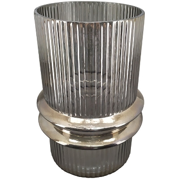 Vase PENO, grau, Glas, 23x23x31,5 cm