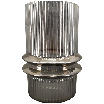 Vase PENO, grau, Glas, 23x23x31,5 cm