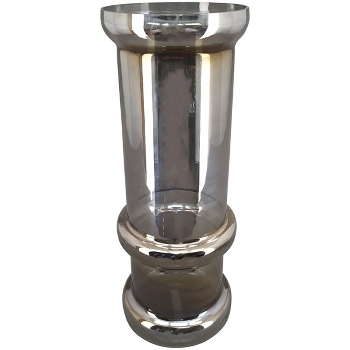 Vase PENO, grau, Glas, 15,5x15,5x40 cm
