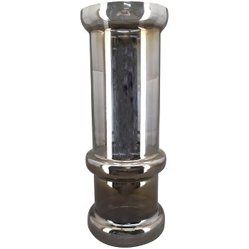 Vase PENO, grau, Glas, 15,5x15,5x40 cm