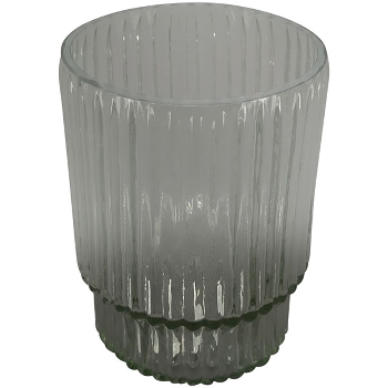 WindLicht PENO, grau, Glas, 9x9x11,5 cm