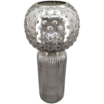 Vase PENO, grau, Glas, 16x16x34,5 cm