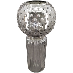 Vase PENO, grau, Glas, 16x16x34,5 cm