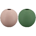 Vase SilO, grün/rosa, Dolomite, 12x12x11,5 cm