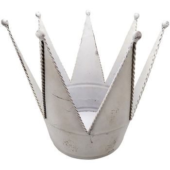 Krone ClairBlanc, weiß, Metall, 31x27x26,5 cm