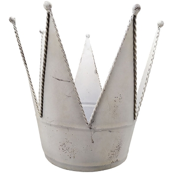 Krone ClairBlanc, weiß, Metall, 31x27x26,5 cm
