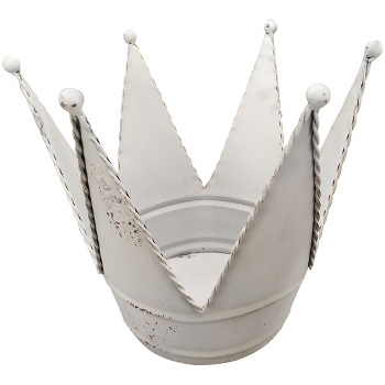 Krone ClairBlanc, weiß, Metall, 35,5x32,5x32 cm