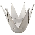 Krone ClairBlanc, weiß, Metall, 35,5x32,5x32 cm