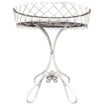Tisch ClairBlanc, weiß, Metall, 54,5x54,5x63,5 cm