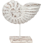 Ammonit Dost, weiß, Holz, 20x7x19 cm