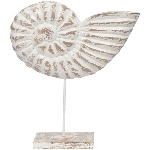 Ammonit Dost, weiß, Holz, 31x7x27 cm