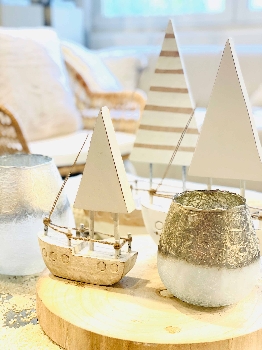 Schiff Dost, Holz, 25x5x14,5 cm