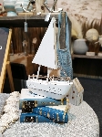 Schiff Dost, Holz, 32x5x21 cm