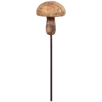 PilzStecker Dost, natur, Holz/Metall, 5x5x29,5 cm