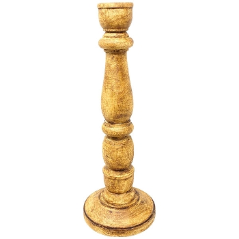 KerzenHalter Antiquité, natur, Holz, 11x11x31 cm