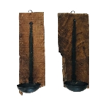 WandKerzenHalter Antiquité, natur, Holz/Metall, 13x10x47 cm