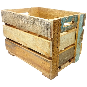 Kiste Antiquité, natur, Holz, 38x27x28 cm