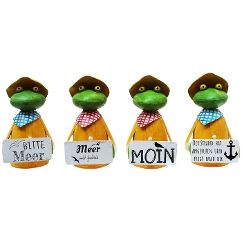 ZaunHocker Frosch Kanu, Metall, 15x10x21 cm