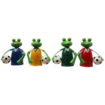 ZaunHocker FußballFrosch Kanu, Metall, 18x10x19 cm