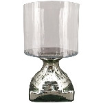 KerzenHalter Vitreous, silber, Glas, 13x13x22,5 cm