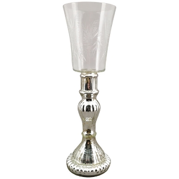 KerzenHalter Vitreous, silber, Glas, 10x10x32 cm