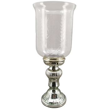 KerzenHalter Vitreous, silber, Glas, 17x17x42 cm