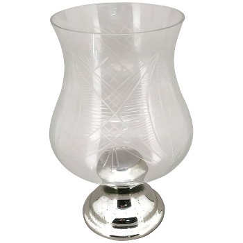 KerzenHalter Vitreous, silber, Glas, 21x21x32,5 cm