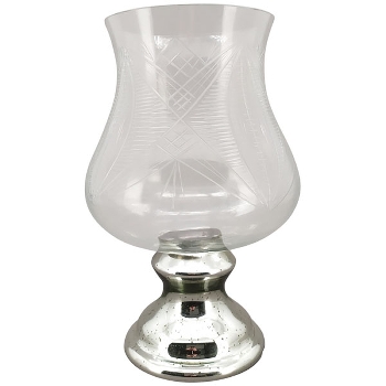 KerzenHalter Vitreous, silber, Glas, 21x21x32,5 cm