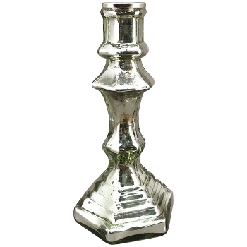 KerzenHalter Vitreous, silber, Glas/Metall, 10x10x21 cm