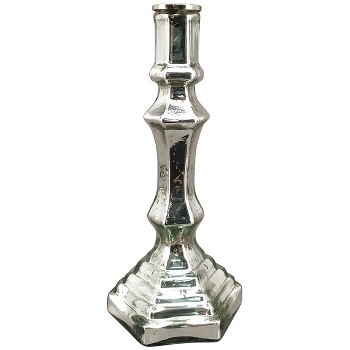 KerzenHalter Vitreous, silber, Glas/Metall, 12x12x26 cm