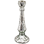 KerzenHalter Vitreous, silber, Glas/Metall, 12x12x31 cm