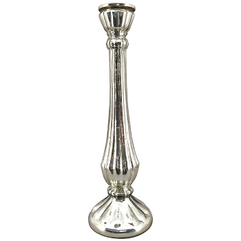 KerzenHalter Vitreous, silber, Glas/Metall, 12,5x12,5x40 cm