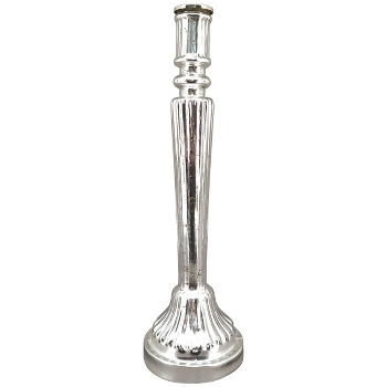 KerzenHalter Vitreous, silber, Glas/Metall, 10x10x36 cm