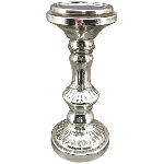KerzenHalter Vitreous, silber, Glas/Metall, 10x10x24 cm