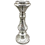 KerzenHalter Vitreous, silber, Glas/Metall, 12x12x32 cm