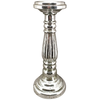 KerzenHalter Vitreous, silber, Glas/Metall, 12x12x31 cm