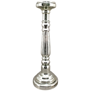 KerzenHalter Vitreous, silber, Glas/Metall, 16,5x16,5x51 cm