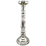 KerzenHalter Vitreous, silber, Glas/Metall, 16,5x16,5x51 cm