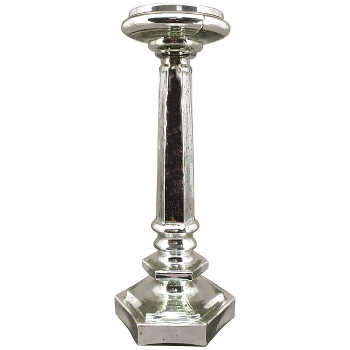 KerzenHalter Vitreous, silber, Glasl, 13x13x32,5 cm