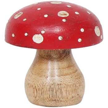 Pilz Dost, natur/rot, Holz, 5x5x5 cm