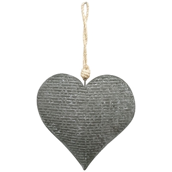 HerzHänger Teal, grau, Metall, 10x2x10 cm