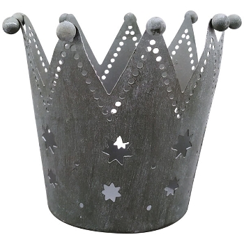 Krone Junker, grau, Metall, 10x10x10 cm