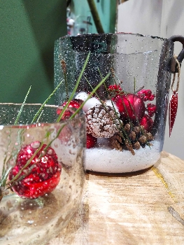 WindLicht mit KerzenHalter Verre, Glas/Metall, 19x19x20 cm