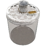 KerzenHalter Junker, zink, Metall/Glas, 9x9x11 cm