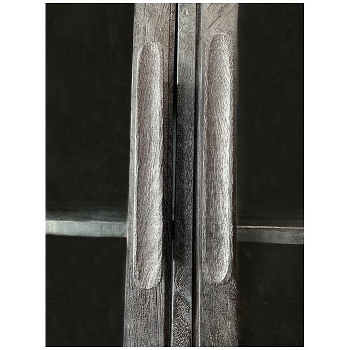 Schrank Sobre, schwarz, Holz/Glas/Metall, 100x40x125 cm