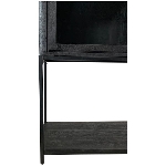 Schrank Sobre, schwarz, Holz/Glas/Metall, 100x40x125 cm