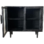 Schrank Sobre, schwarz, Holz/Glas, 100x40x87 cm
