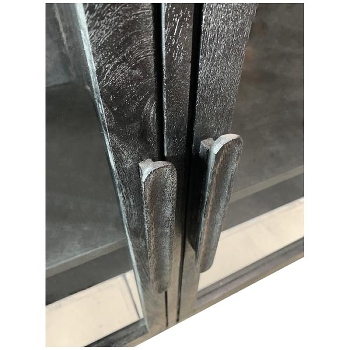 Schrank Sobre, schwarz, Holz/Glas, 100x40x87 cm