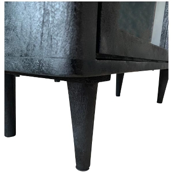 Schrank Sobre, schwarz, Holz/Glas, 100x40x87 cm
